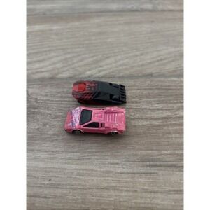 Small Hasbro Micro Machine‎ Spiderman Carnage Road Killer & Pink Lamborghini